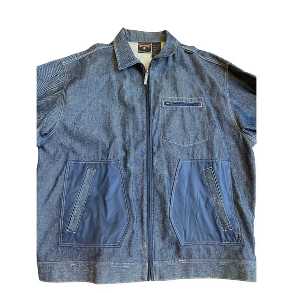 Rocawear Blue and White Denim Zip Up Jean Jacket sz 3xl - Picture 2 of 8